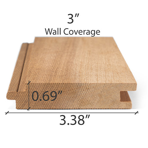 PROSAUNAS Cedar 1x4 1' Clear Grade A+ Vertical Grain Tongue & Groove Nickel-Gap Sauna Wall Material
