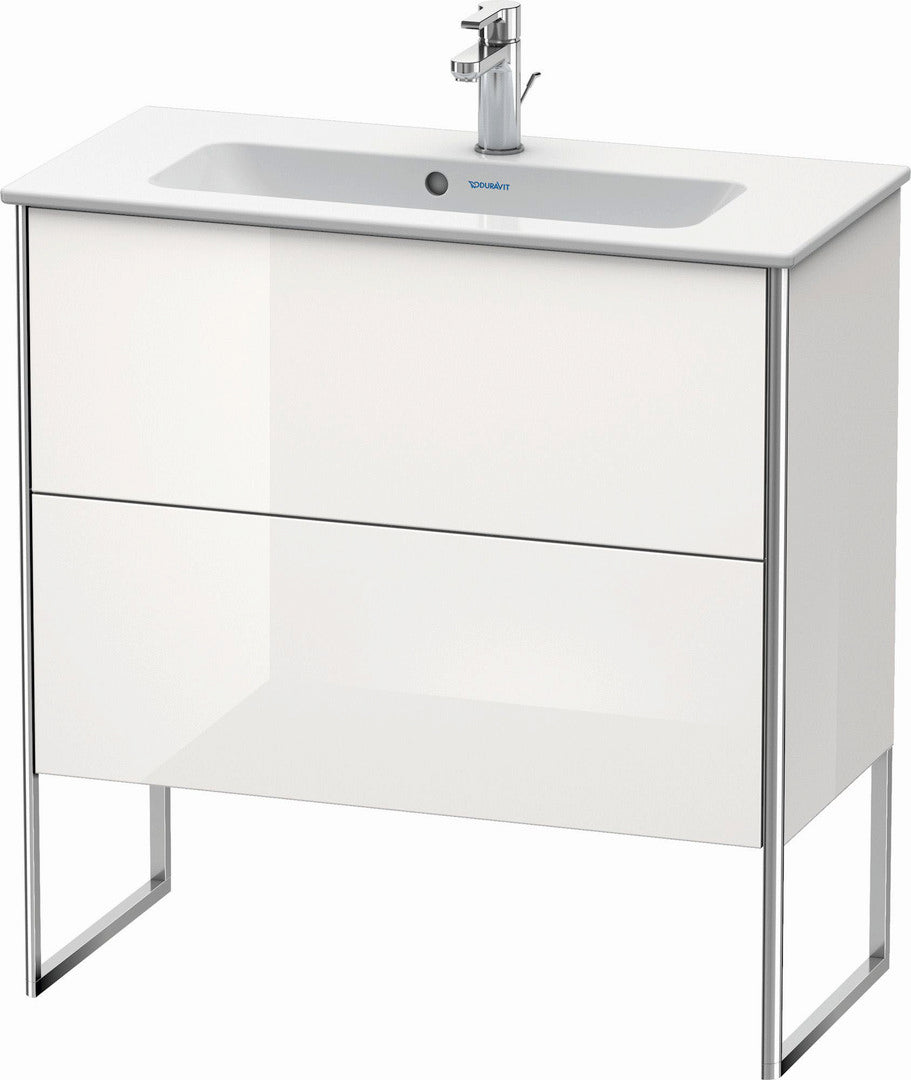 Duravit XSquare 32" White High Gloss Two Drawer Floorstanding Vanity Unit (XS445508585)