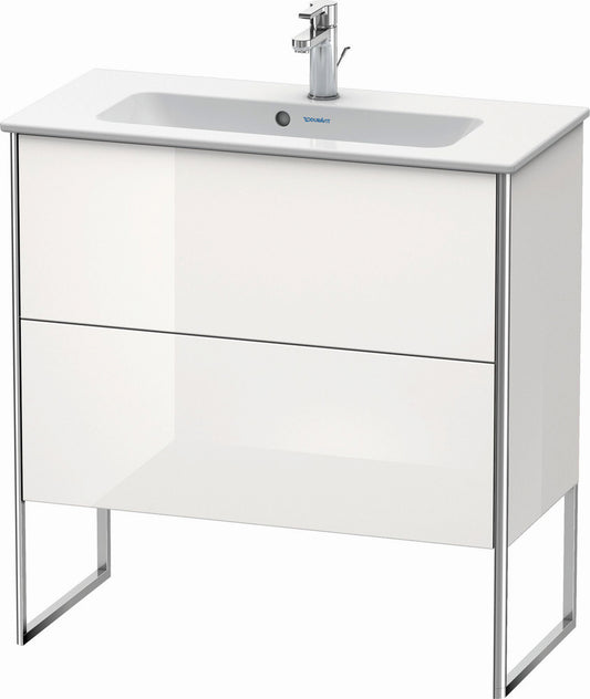 Duravit XSquare 32" White High Gloss Two Drawer Floorstanding Vanity Unit (XS445508585)