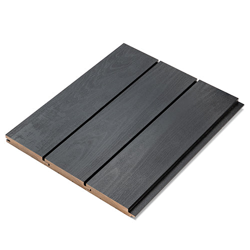 PROSAUNAS Aspen Midnight Black 1x4 6' Black-Wax Finished Tongue & Groove Nickel-Gap STS4 Sauna Wall Material