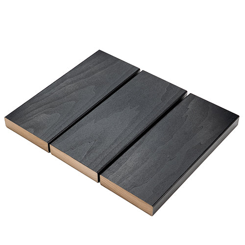 PROSAUNAS Aspen Midnight Black 2x5 10' Black-Wax Finished Smooth 4 Sides Eased Edges SHP Sauna Bench Material