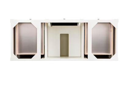 James Martin Vanities Brittany 60" Bright White Single Vanity With 3 CM Siberian Silestone Top and FreePower Wireless Charger