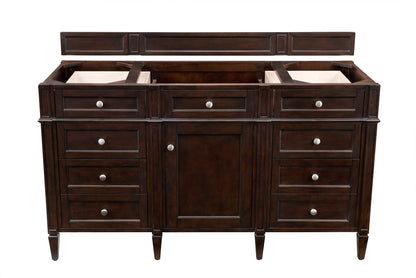 James Martin Vanities Brittany 60" Burnished Mahogany Single Vanity With 3 CM Tajnar Eclos Top
