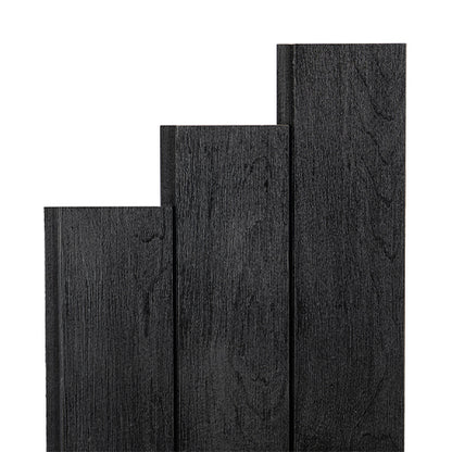 PROSAUNAS Aspen Brushed Midnight Black 1x4 5' Black-Wax Finished Tongue & Groove Nickel-Gap STS4 Sauna Wall Material