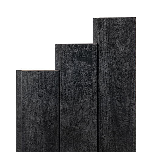 PROSAUNAS Aspen Midnight Black 1x4 7' Black-Wax Finished Tongue & Groove Nickel-Gap STS4 Sauna Wall Material
