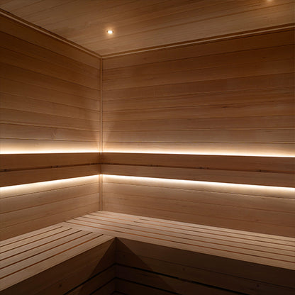 PROSAUNAS Dual-Zone 2 x 16' Linear White Dimmable LED Neon Sauna Light Kit