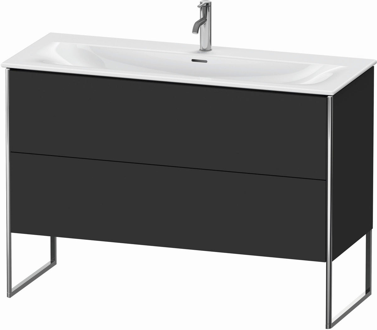Duravit XSquare 48" Graphite Two Drawer Floorstanding Vanity Unit (XS452608080)