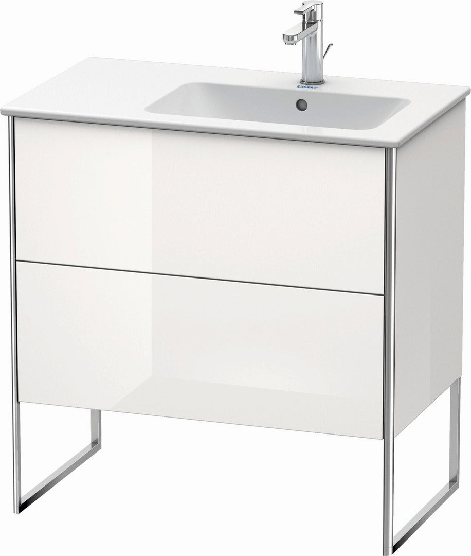 Duravit XSquare 32" White High Gloss Two Drawer Floorstanding Vanity Unit (XS445208585)
