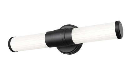 Z-Lite Warwick 19" 1-Light LED-Integrated Matte Black Steel White Opal Glass Shade Vanity Lighting