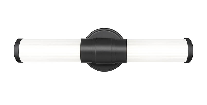 Z-Lite Warwick 19" 1-Light LED-Integrated Matte Black Steel White Opal Glass Shade Vanity Lighting