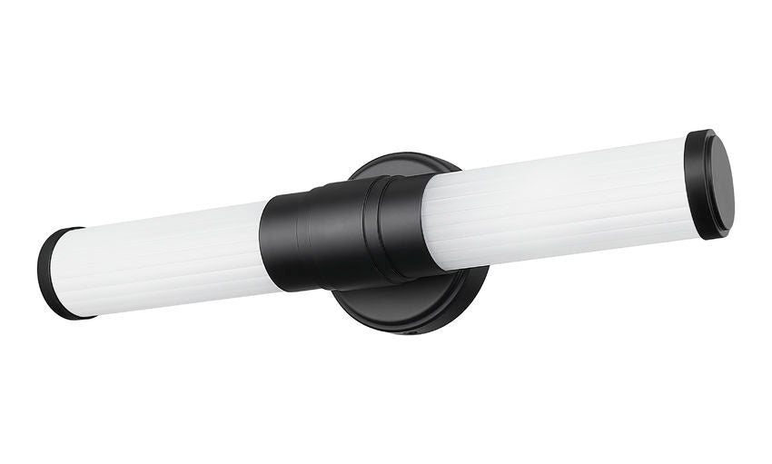 Z-Lite Warwick 19" 1-Light LED-Integrated Matte Black Steel White Opal Glass Shade Vanity Lighting