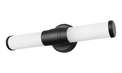 Z-Lite Warwick 19" 1-Light LED-Integrated Matte Black Steel White Opal Glass Shade Vanity Lighting