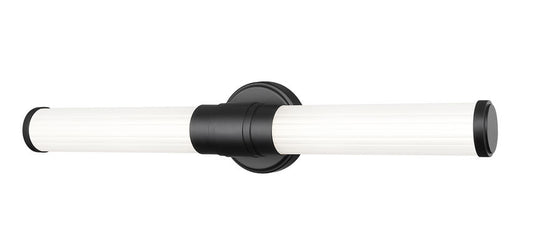 Z-Lite Warwick 25" 1-Light LED-Integrated Matte Black Steel White Opal Glass Shade Vanity Lighting