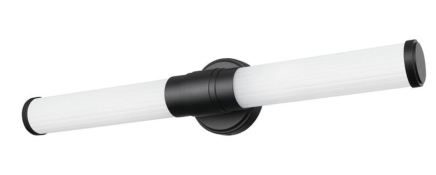 Z-Lite Warwick 25" 1-Light LED-Integrated Matte Black Steel White Opal Glass Shade Vanity Lighting