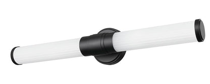 Z-Lite Warwick 25" 1-Light LED-Integrated Matte Black Steel White Opal Glass Shade Vanity Lighting