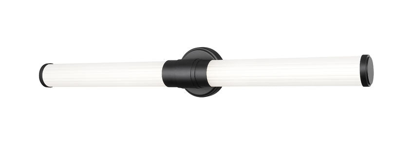 Z-Lite Warwick 33" 1-Light LED-Integrated Matte Black Steel White Opal Glass Shade Vanity Lighting