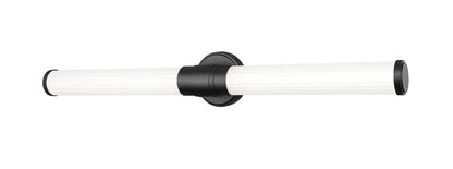 Z-Lite Warwick 33" 1-Light LED-Integrated Matte Black Steel White Opal Glass Shade Vanity Lighting