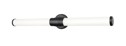 Z-Lite Warwick 33" 1-Light LED-Integrated Matte Black Steel White Opal Glass Shade Vanity Lighting