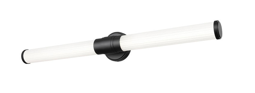 Z-Lite Warwick 33" 1-Light LED-Integrated Matte Black Steel White Opal Glass Shade Vanity Lighting