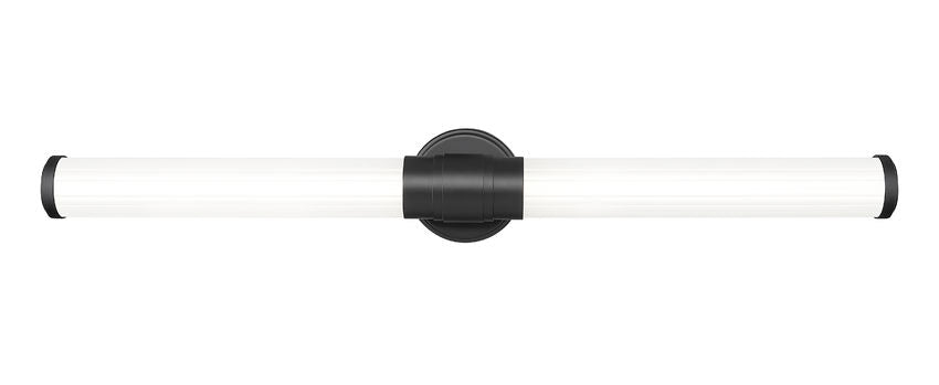 Z-Lite Warwick 33" 1-Light LED-Integrated Matte Black Steel White Opal Glass Shade Vanity Lighting