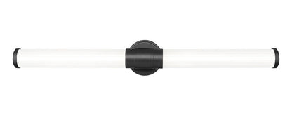 Z-Lite Warwick 33" 1-Light LED-Integrated Matte Black Steel White Opal Glass Shade Vanity Lighting