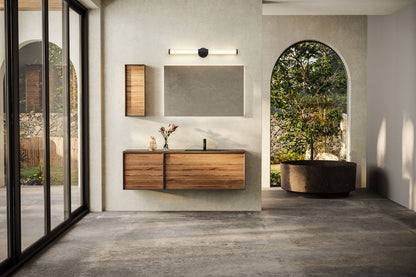 Z-Lite Warwick 33" 1-Light LED-Integrated Matte Black Steel White Opal Glass Shade Vanity Lighting