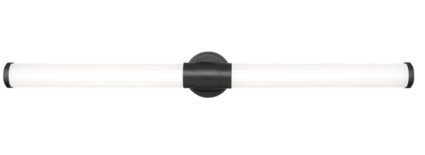 Z-Lite Warwick 40" 1-Light LED-Integrated Matte Black Steel White Opal Glass Shade Vanity Lighting