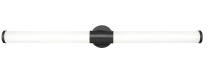 Z-Lite Warwick 40" 1-Light LED-Integrated Matte Black Steel White Opal Glass Shade Vanity Lighting