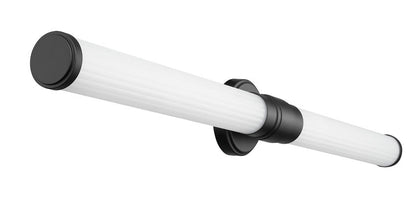 Z-Lite Warwick 40" 1-Light LED-Integrated Matte Black Steel White Opal Glass Shade Vanity Lighting