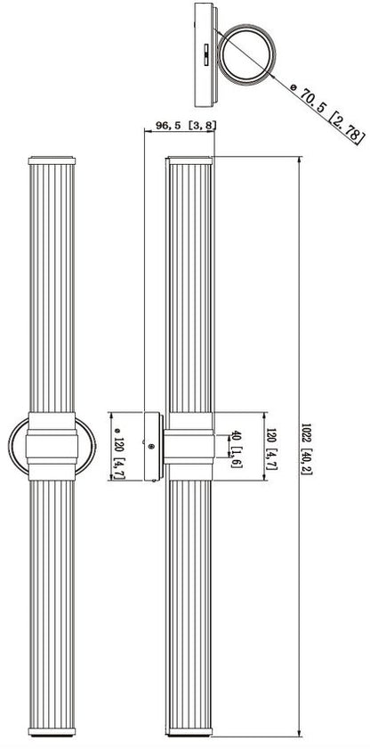 Z-Lite Warwick 40" 1-Light LED-Integrated Matte Black Steel White Opal Glass Shade Vanity Lighting