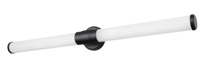 Z-Lite Warwick 40" 1-Light LED-Integrated Matte Black Steel White Opal Glass Shade Vanity Lighting