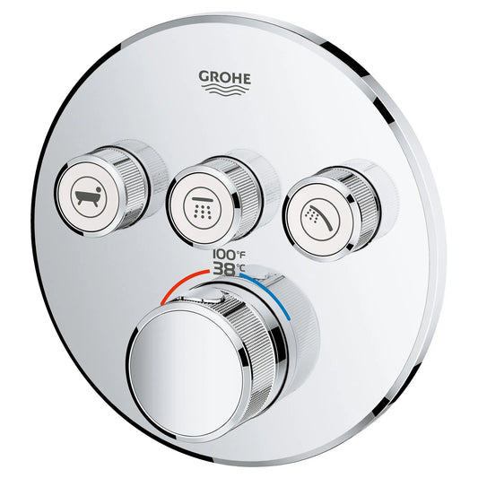 Grohe Grohtherm® SmartControl StarLight Chrome Triple Function Thermostatic Valve Trim