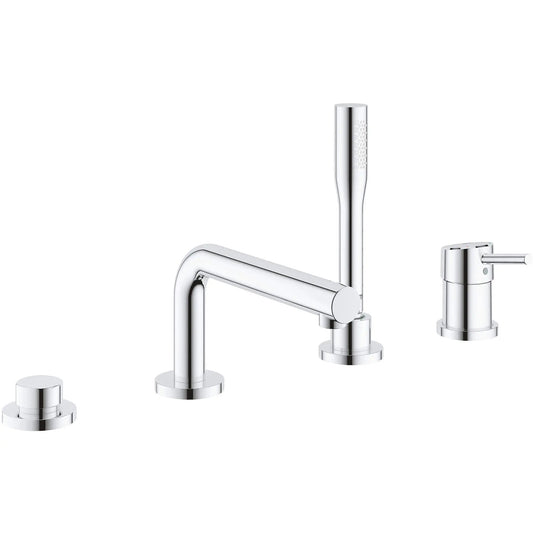 Grohe Concetto 4-Hole Single-Handle Deck Mount StarLight Chrome Roman Tub Faucet With 1.75 GPM Hand Shower