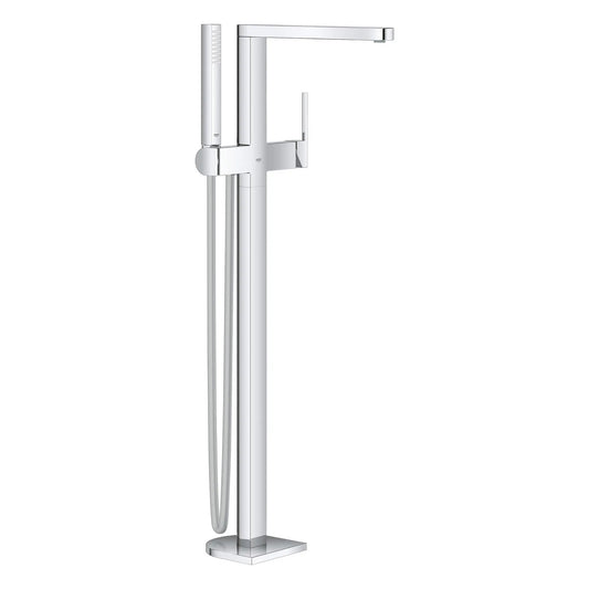 Grohe Plus Single-Handle StarLight Chrome Freestanding Tub Faucet With 1.75 GPM Hand Shower