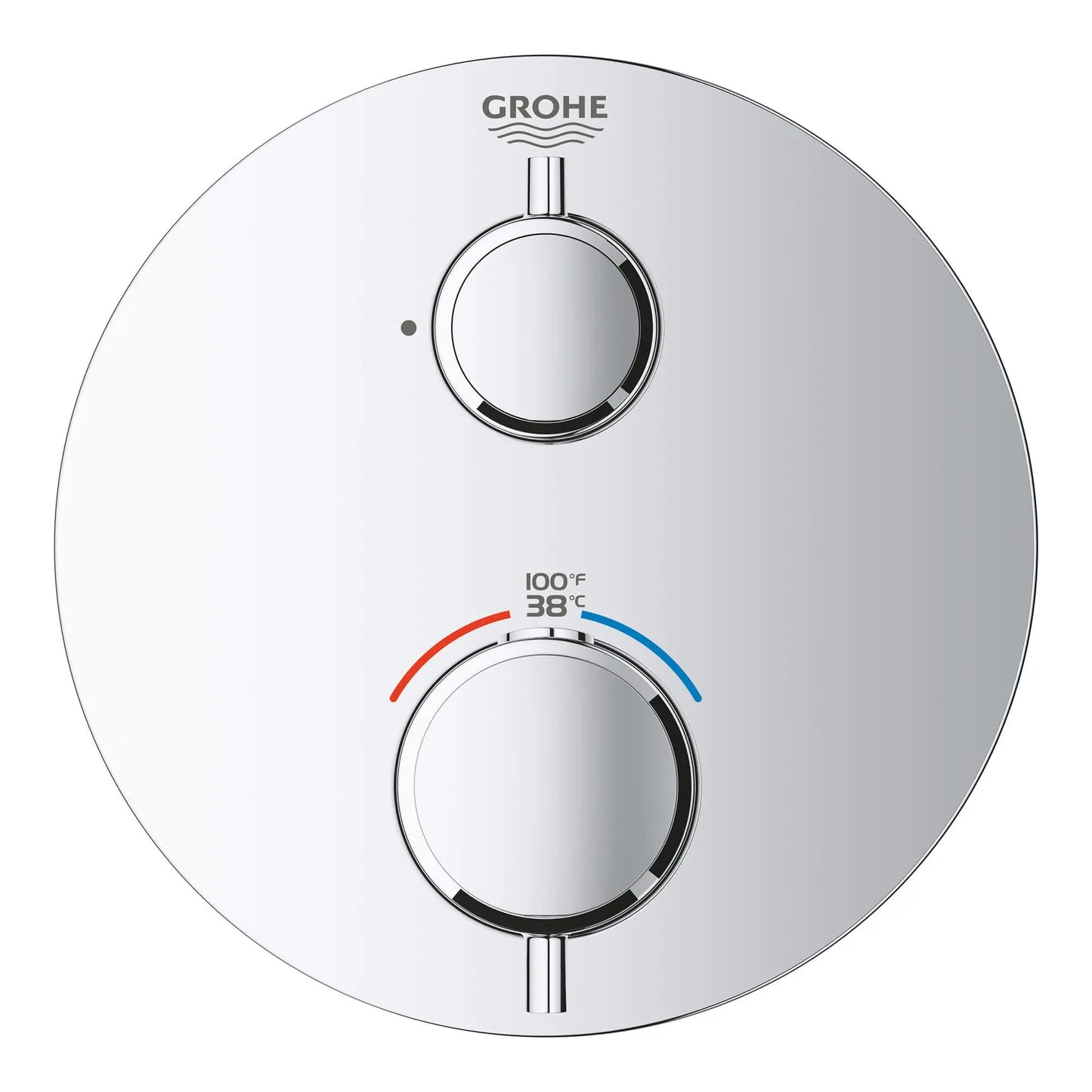 Grohe Grohtherm® Single Function 2-Handle StarLight Chrome Thermostatic Valve Trim