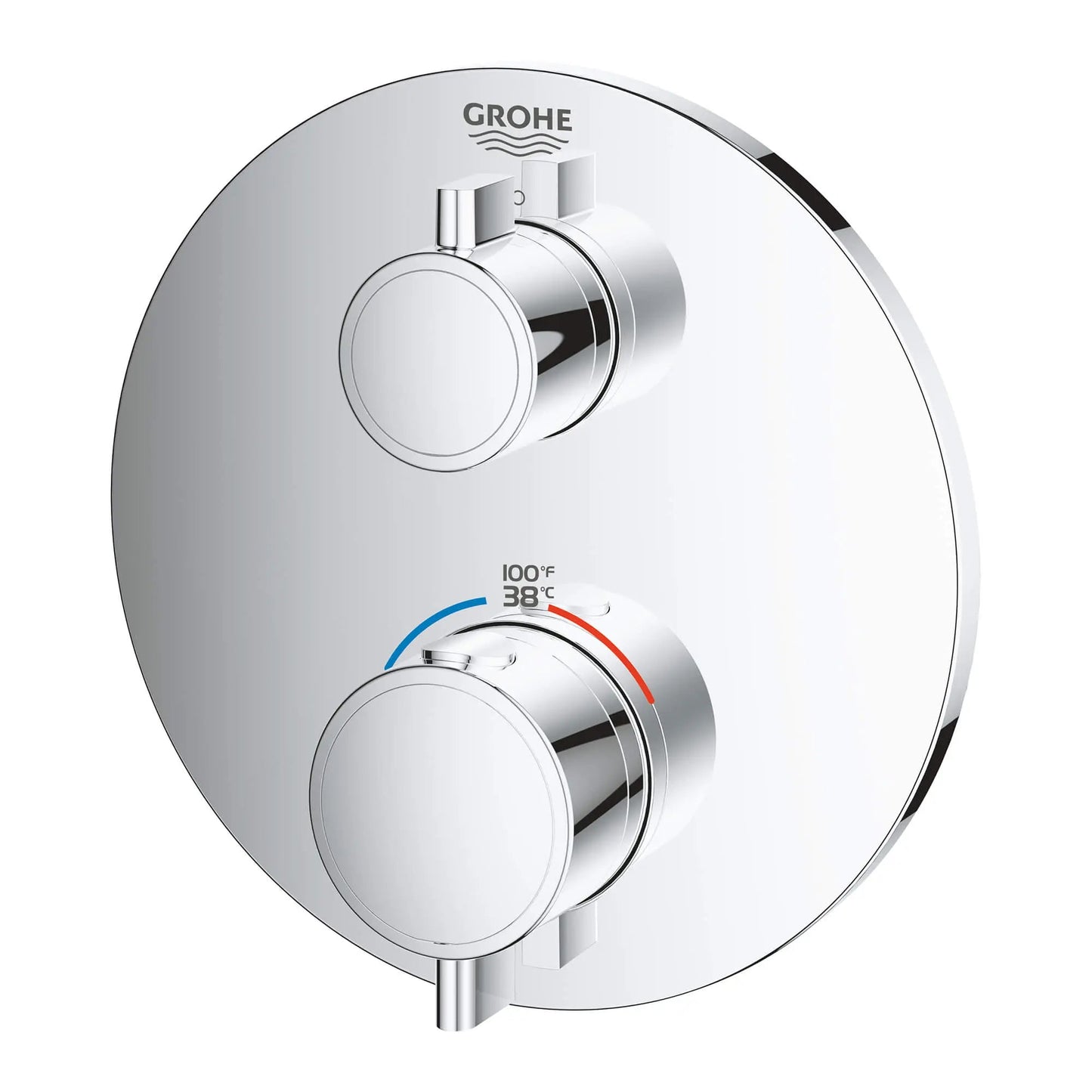 Grohe Grohtherm® Single Function 2-Handle StarLight Chrome Thermostatic Valve Trim