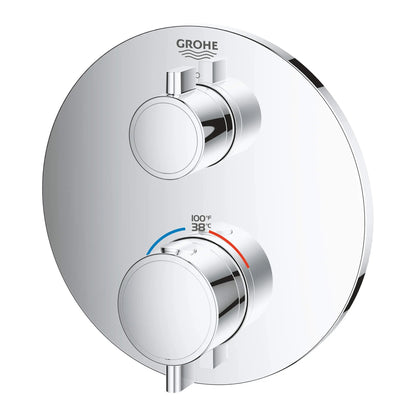Grohe Grohtherm® Single Function 2-Handle StarLight Chrome Thermostatic Valve Trim