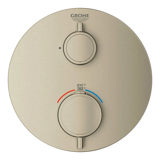 Grohe Grohtherm® Single Function 2-Handle Brushed Nickel Infinity Thermostatic Valve Trim