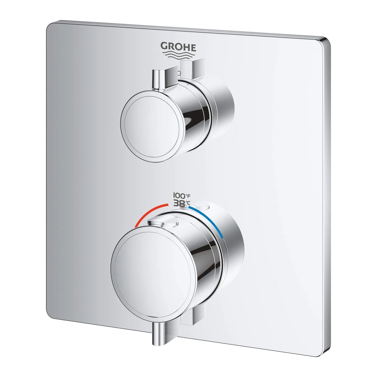 Grohe Grohtherm® Single Function 2-Handle StarLight Chrome Thermostatic Valve Trim