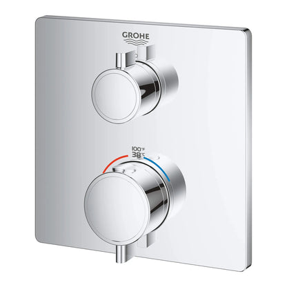 Grohe Grohtherm® Single Function 2-Handle StarLight Chrome Thermostatic Valve Trim