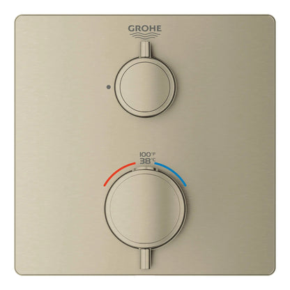 Grohe Grohtherm® Single Function 2-Handle Brushed Nickel Infinity Thermostatic Valve Trim