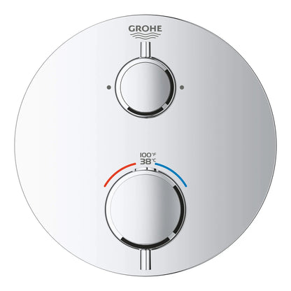 Grohe Grohtherm® Dual Function 2-Handle Thermostatic StarLight Chrome Round Valve Trim