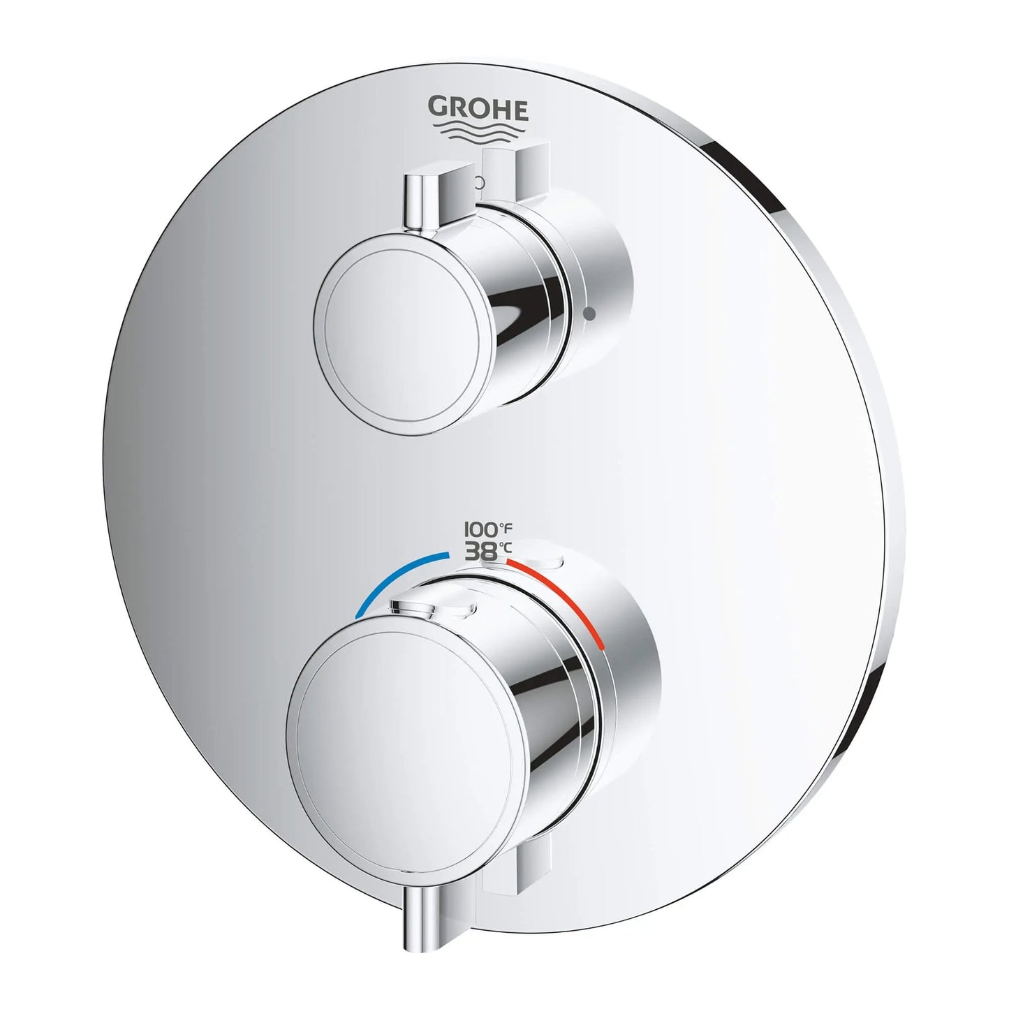 Grohe Grohtherm® Dual Function 2-Handle Thermostatic StarLight Chrome Round Valve Trim