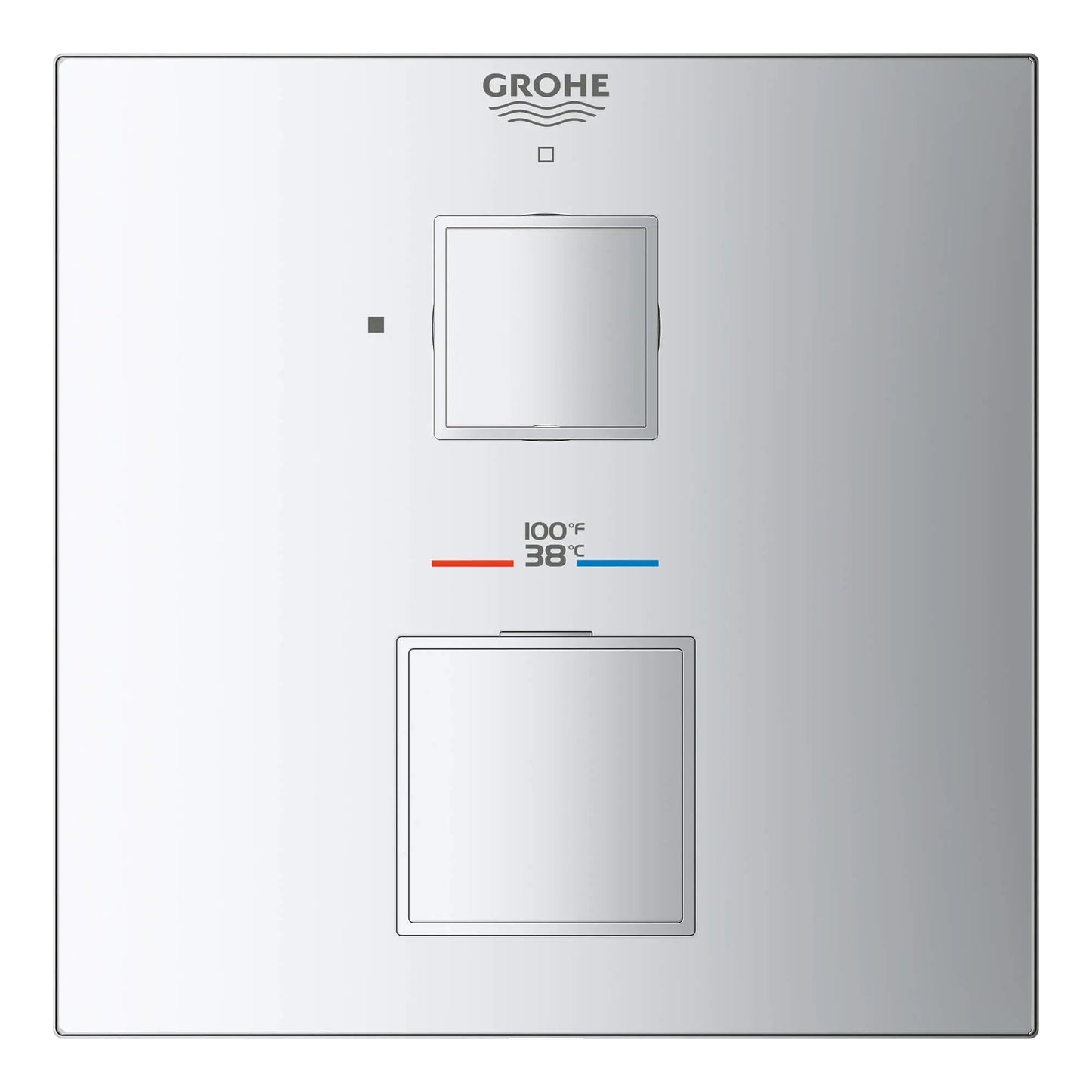 Grohe Grohtherm Cube® Single Function 2-Handle StarLight Chrome Thermostatic Valve Trim