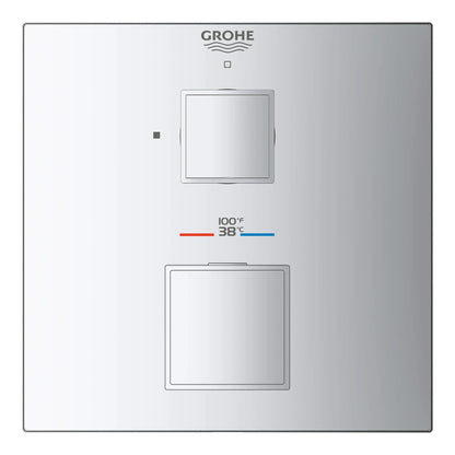 Grohe Grohtherm Cube® Single Function 2-Handle StarLight Chrome Thermostatic Valve Trim