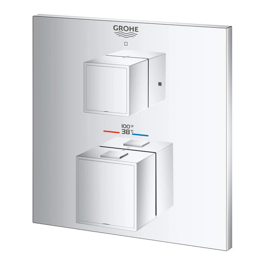 Grohe Grohtherm Cube® Dual Function 2-Handle StarLight Chrome Thermostatic Valve Trim