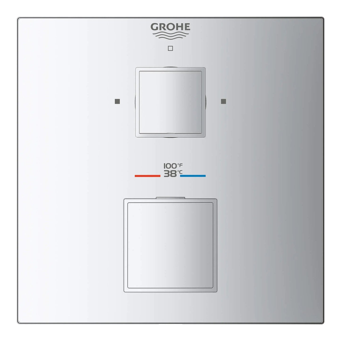 Grohe Grohtherm Cube® Dual Function 2-Handle StarLight Chrome Thermostatic Valve Trim