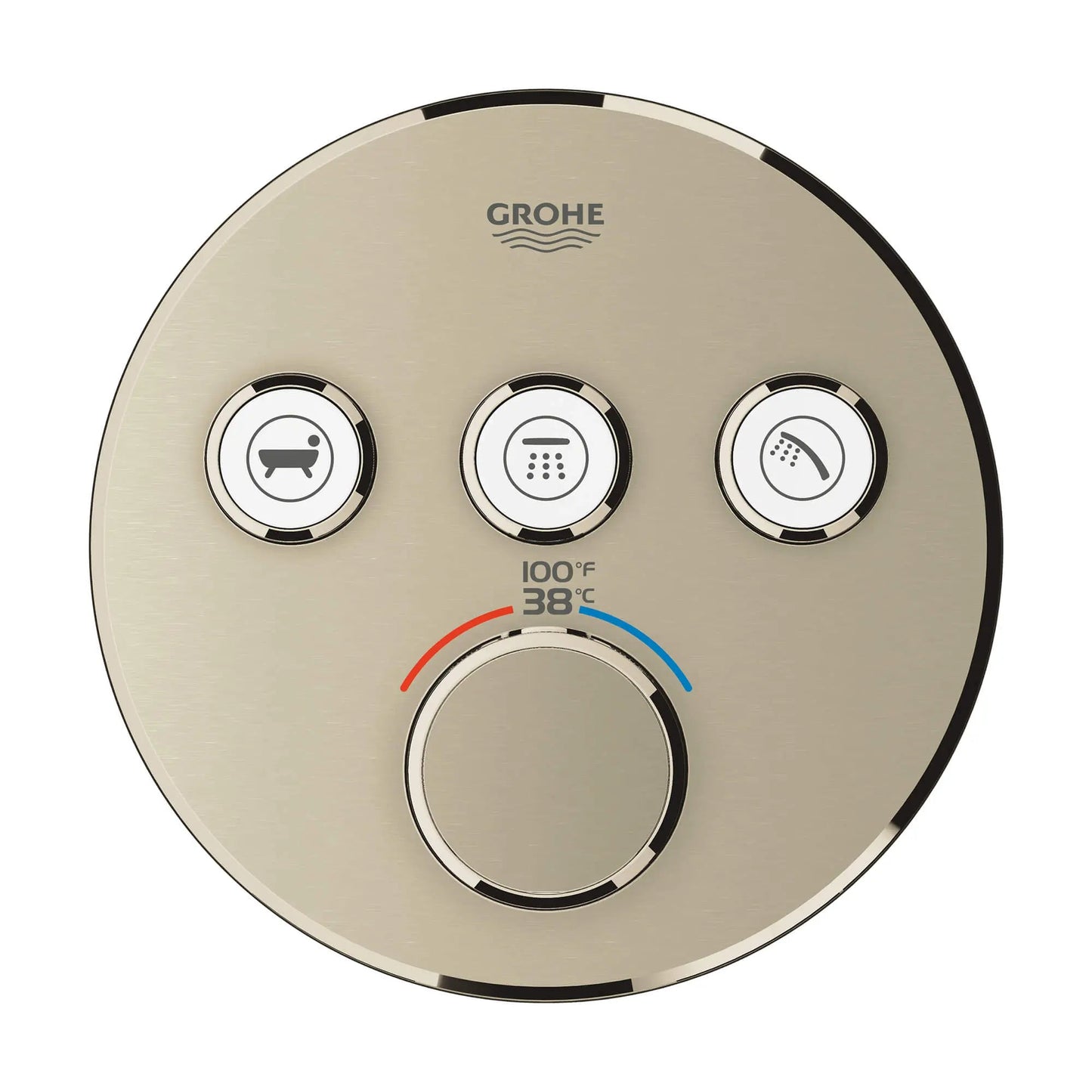 Grohe Grohtherm® SmartControl Brushed Nickel Infinity Triple Function Thermostatic Valve Trim