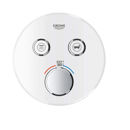 Grohe Grohtherm® SmartControl Moon White Dual Function Thermostatic Round Valve Trim