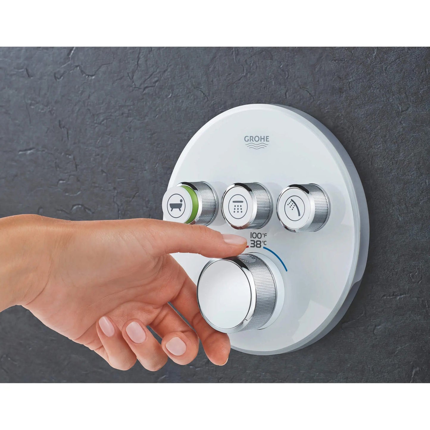 Grohe Grohtherm® SmartControl Moon White Triple Function Thermostatic Round Valve Trim